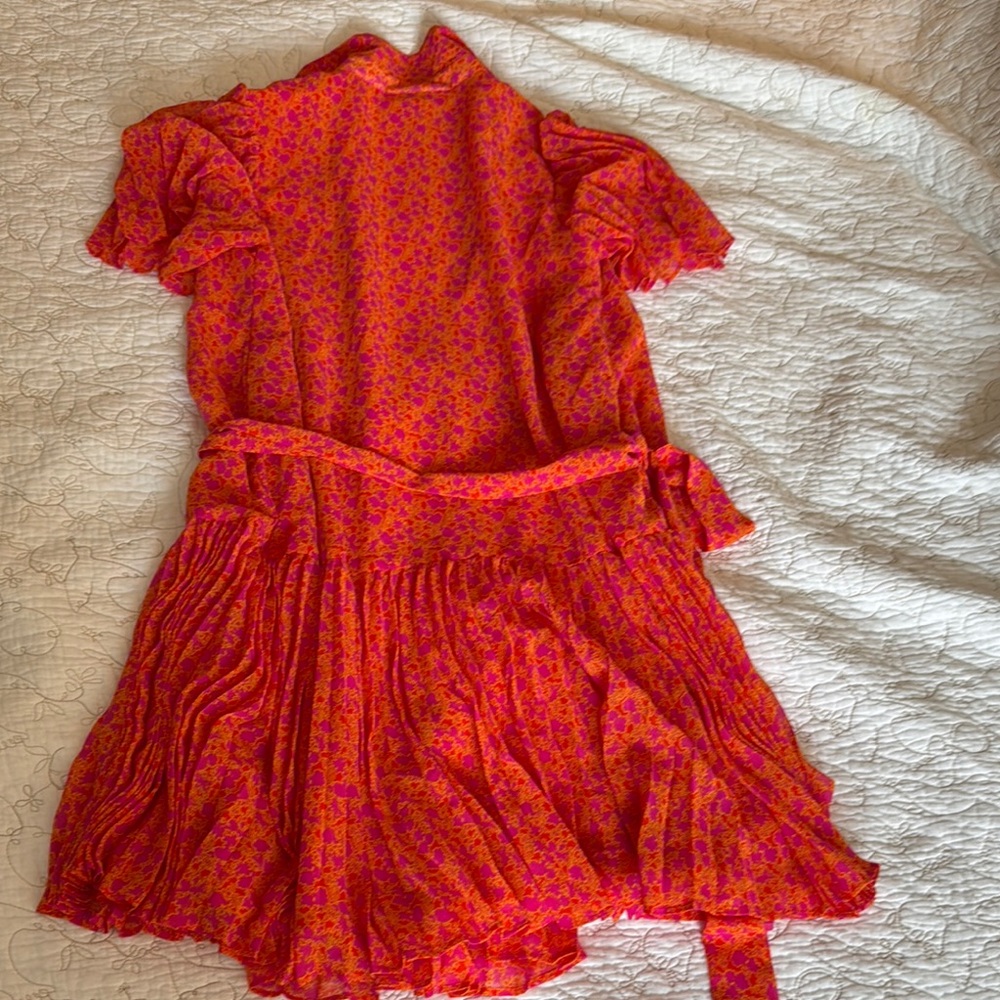 Alexis x Target Red and Orange Floral Mini Dress - Picture 3 of 6